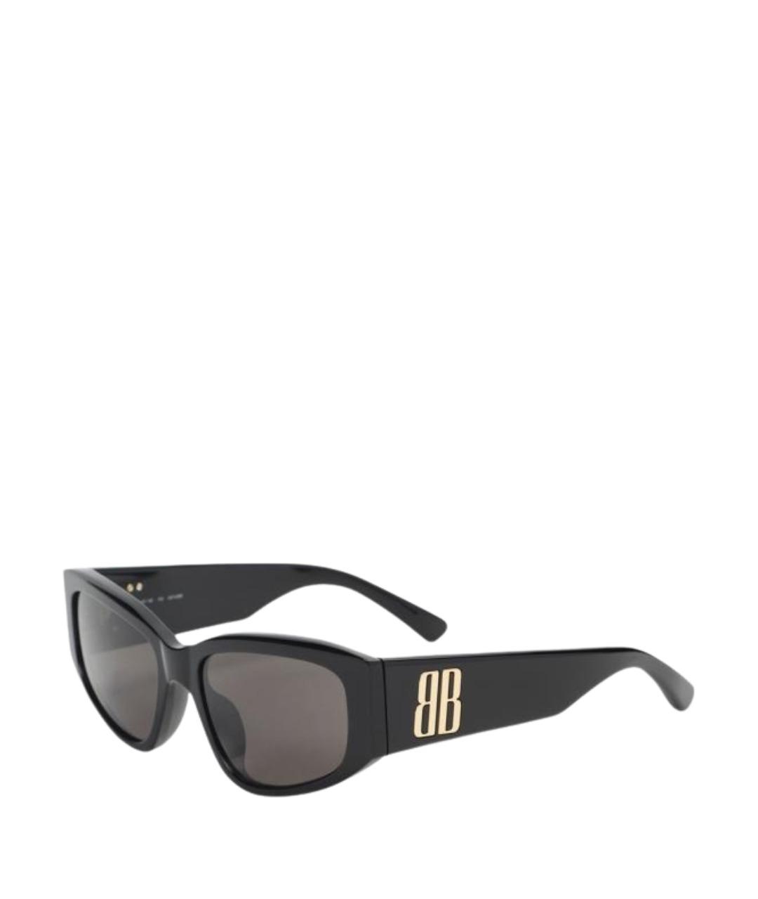 BALENCIAGA Черные пластиковые солнцезащитные очки, фото 1