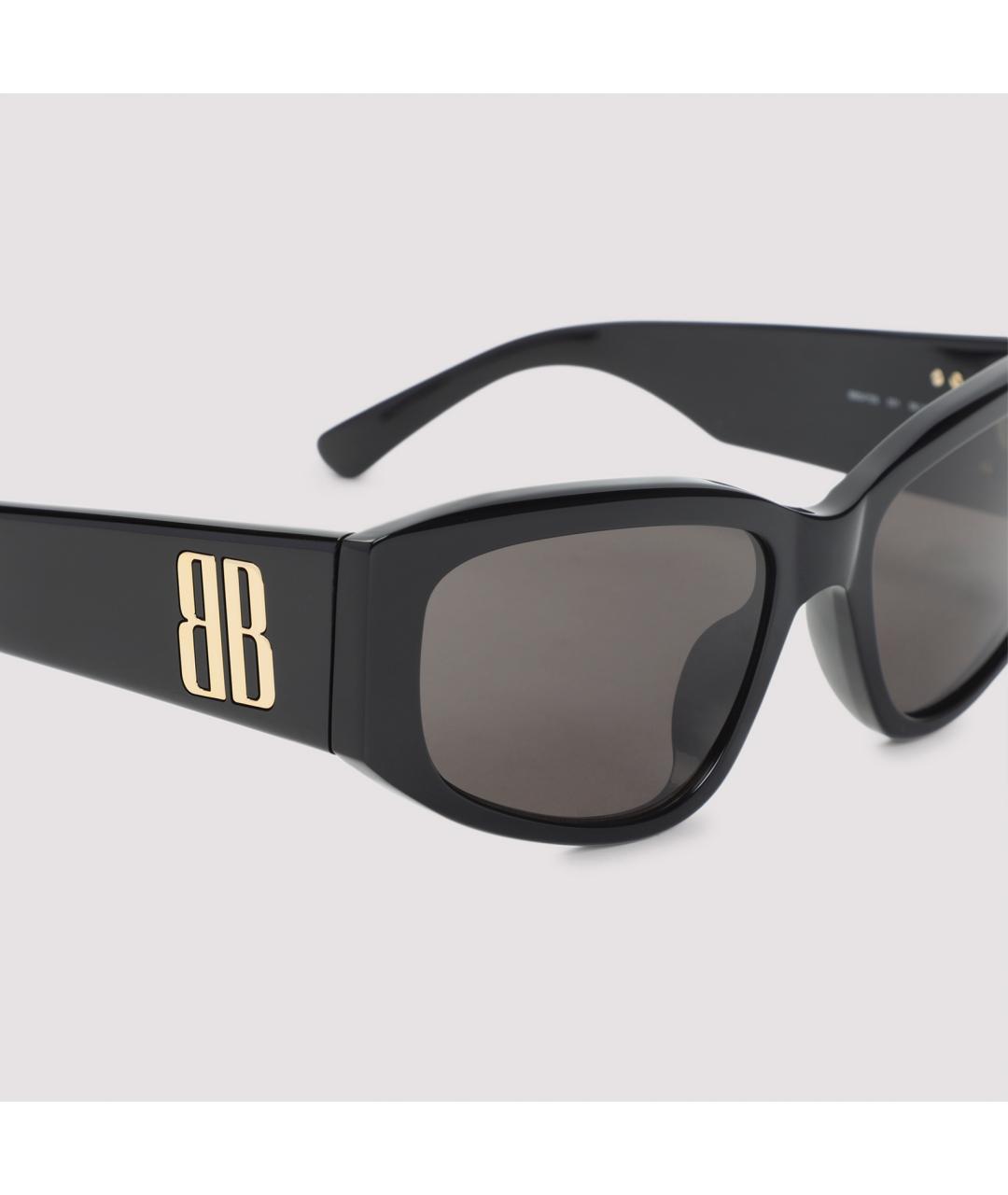 BALENCIAGA Черные пластиковые солнцезащитные очки, фото 4
