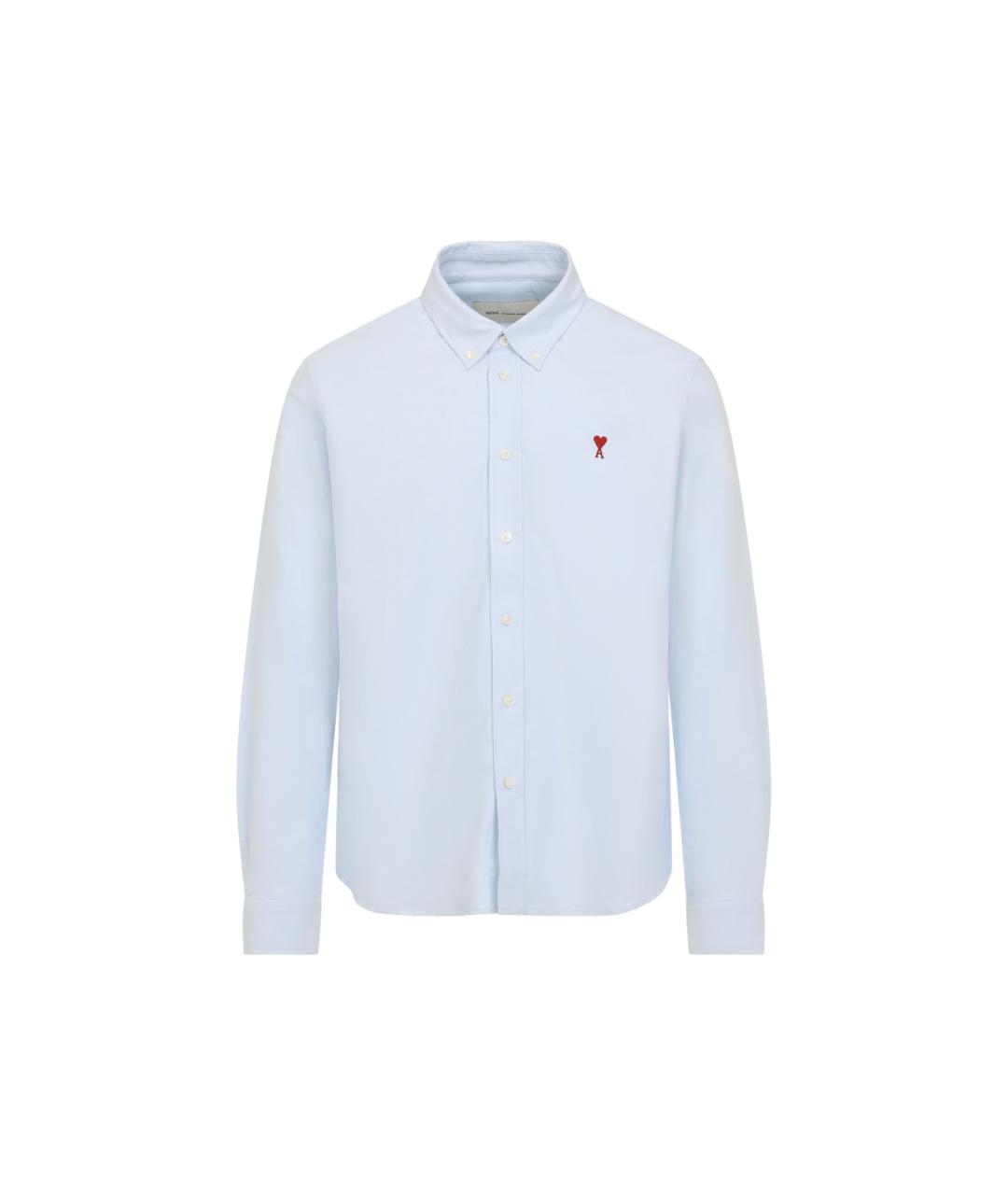 Ami Paris Голубая хлопковая кэжуал рубашка, фото 1