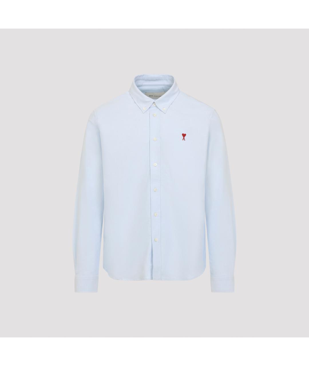 Ami Paris Голубая хлопковая кэжуал рубашка, фото 2