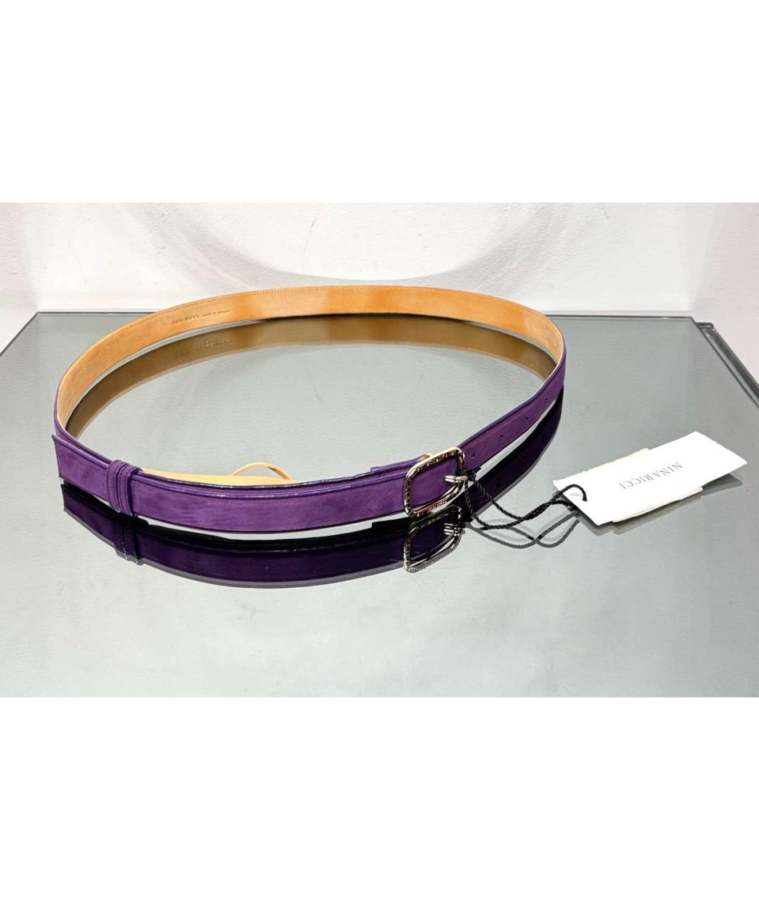 NINA RICCI Фиолетовый замшевый ремень, фото 4