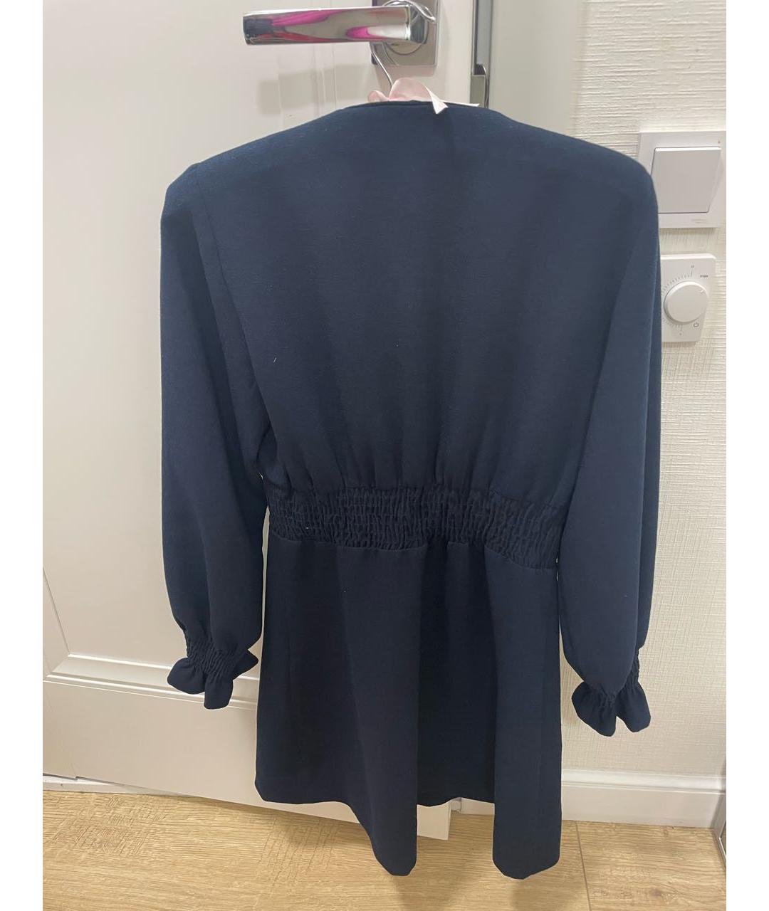 SANDRO Темно-синее синтетическое повседневное платье, фото 2