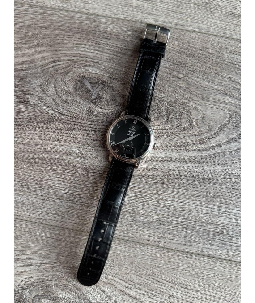 OMEGA Черные стальные часы, фото 4