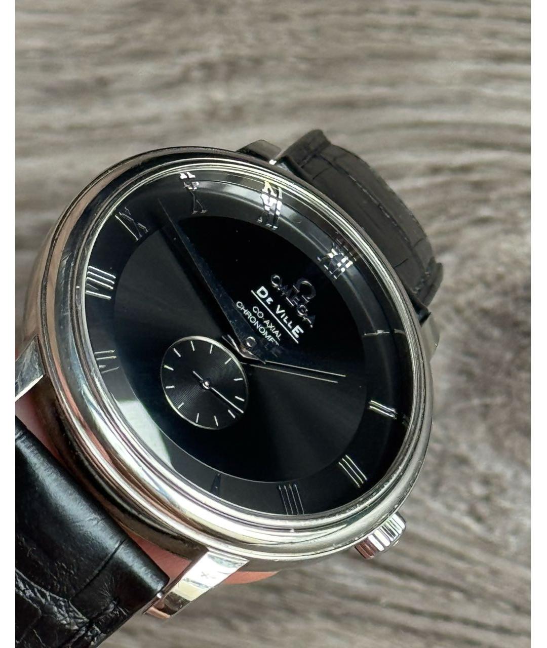 OMEGA Черные стальные часы, фото 7