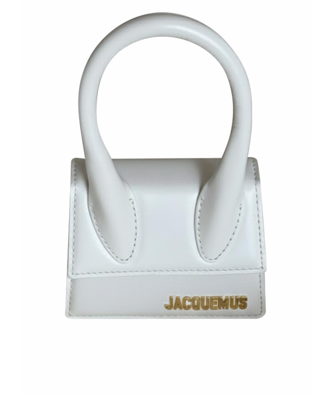 JACQUEMUS Белая кожаная сумка через плечо, фото 1