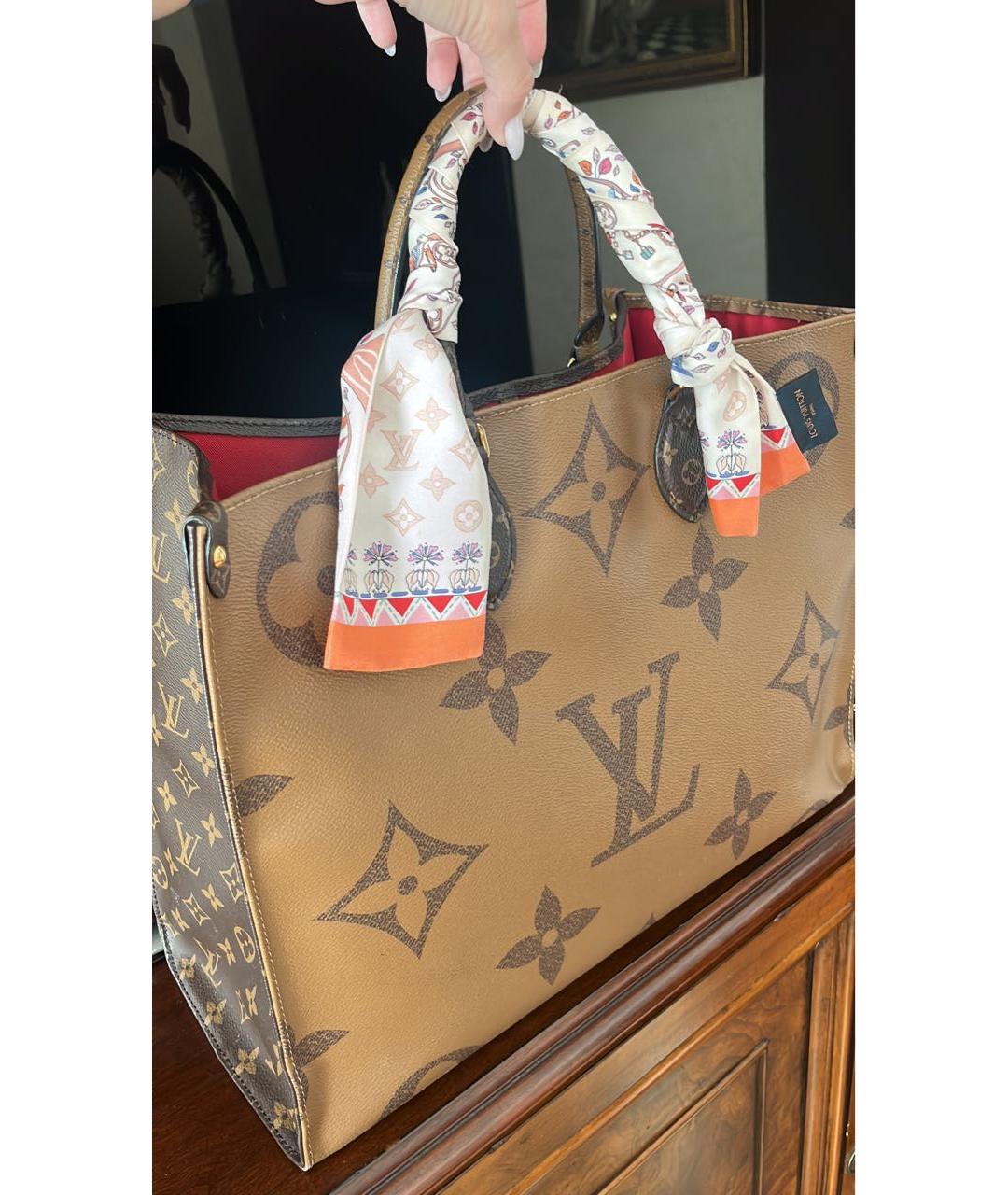 LOUIS VUITTON Коричневая кожаная дорожная/спортивная сумка, фото 3