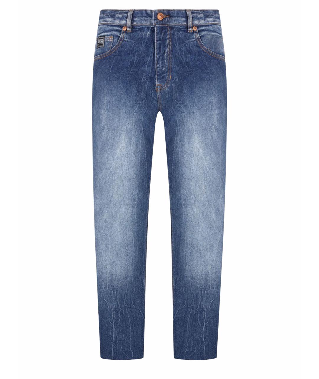VERSACE JEANS COUTURE Синие хлопковые прямые джинсы, фото 1