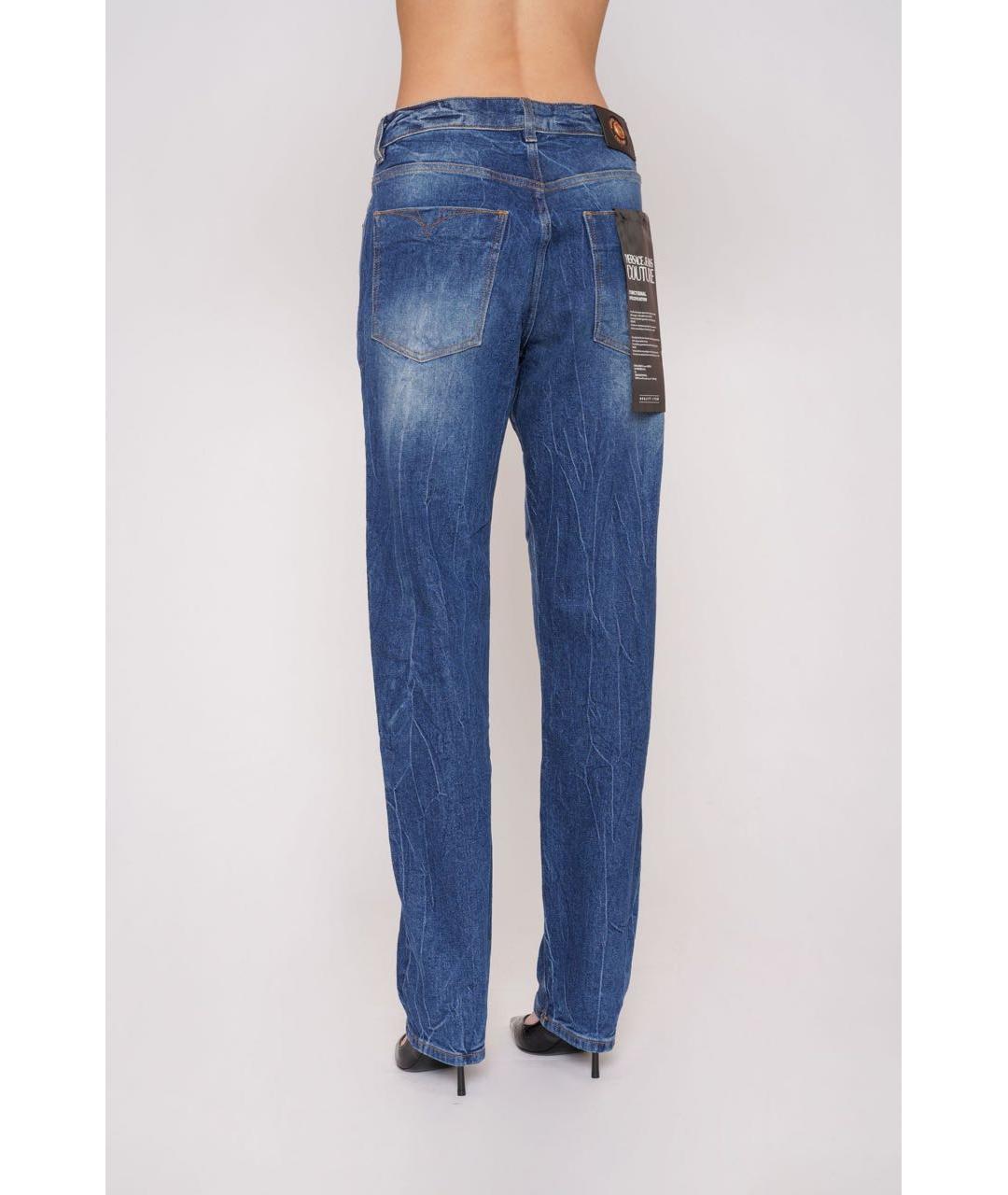 VERSACE JEANS COUTURE Синие хлопковые прямые джинсы, фото 2
