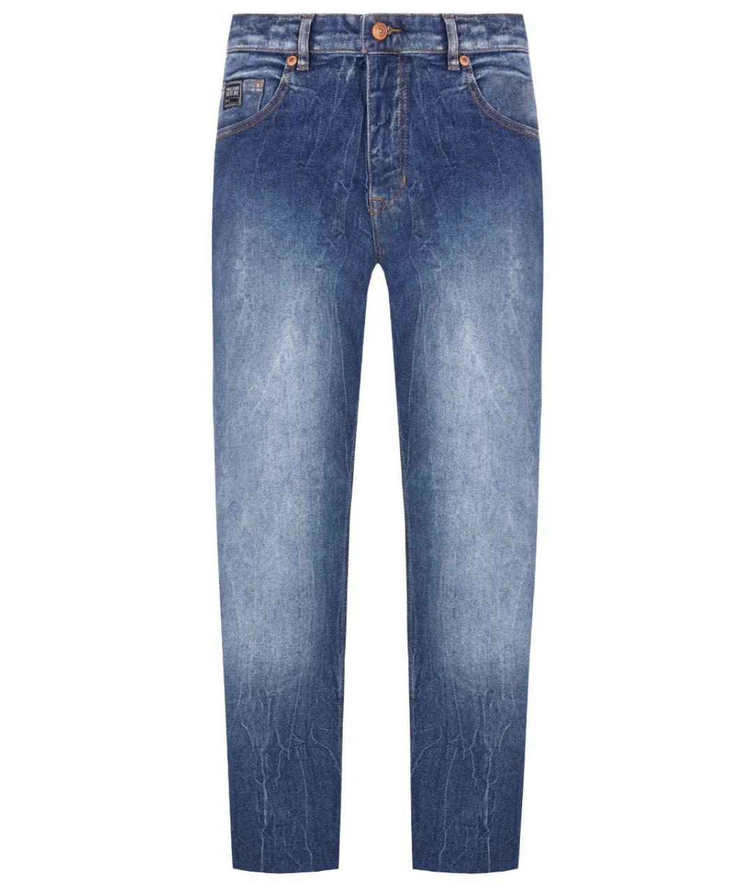 VERSACE JEANS COUTURE Синие хлопковые прямые джинсы, фото 5