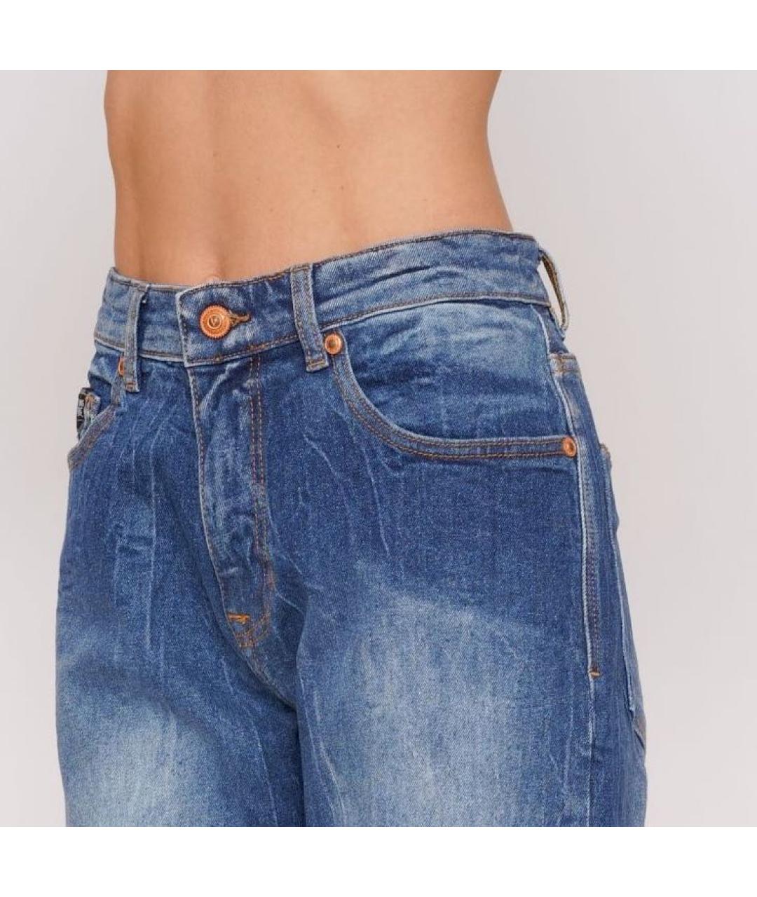 VERSACE JEANS COUTURE Синие хлопковые прямые джинсы, фото 4