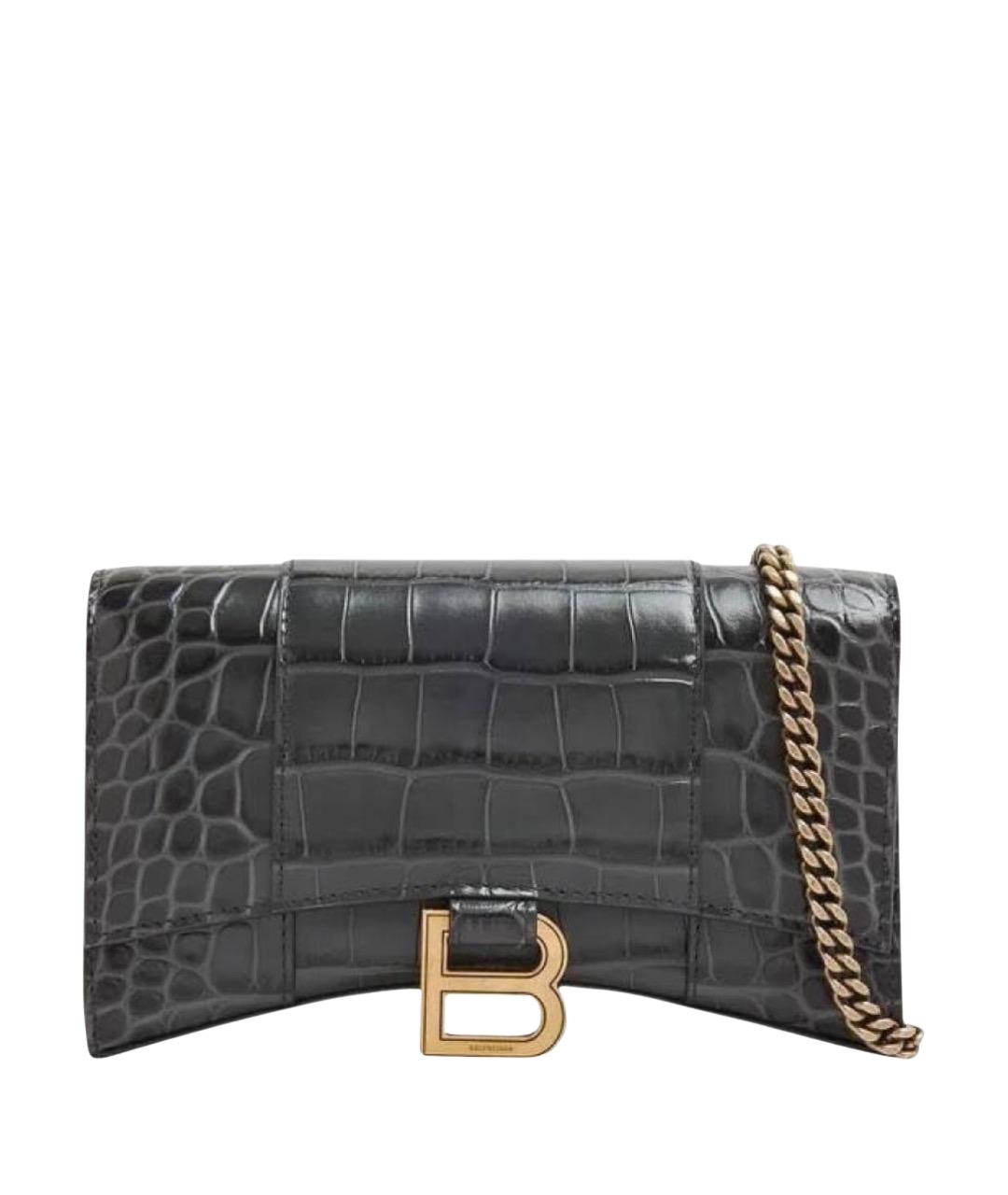 BALENCIAGA Черная кожаная сумка через плечо, фото 1