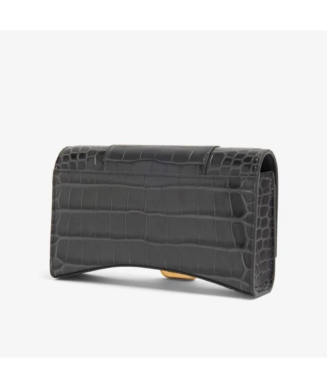 BALENCIAGA Черная кожаная сумка через плечо, фото 3