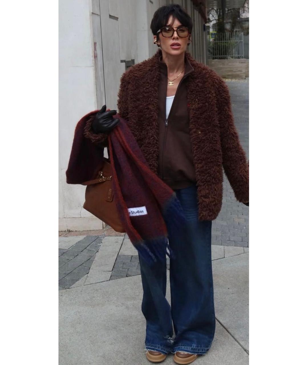 ACNE STUDIOS Бордовый шерстяной шарф, фото 6