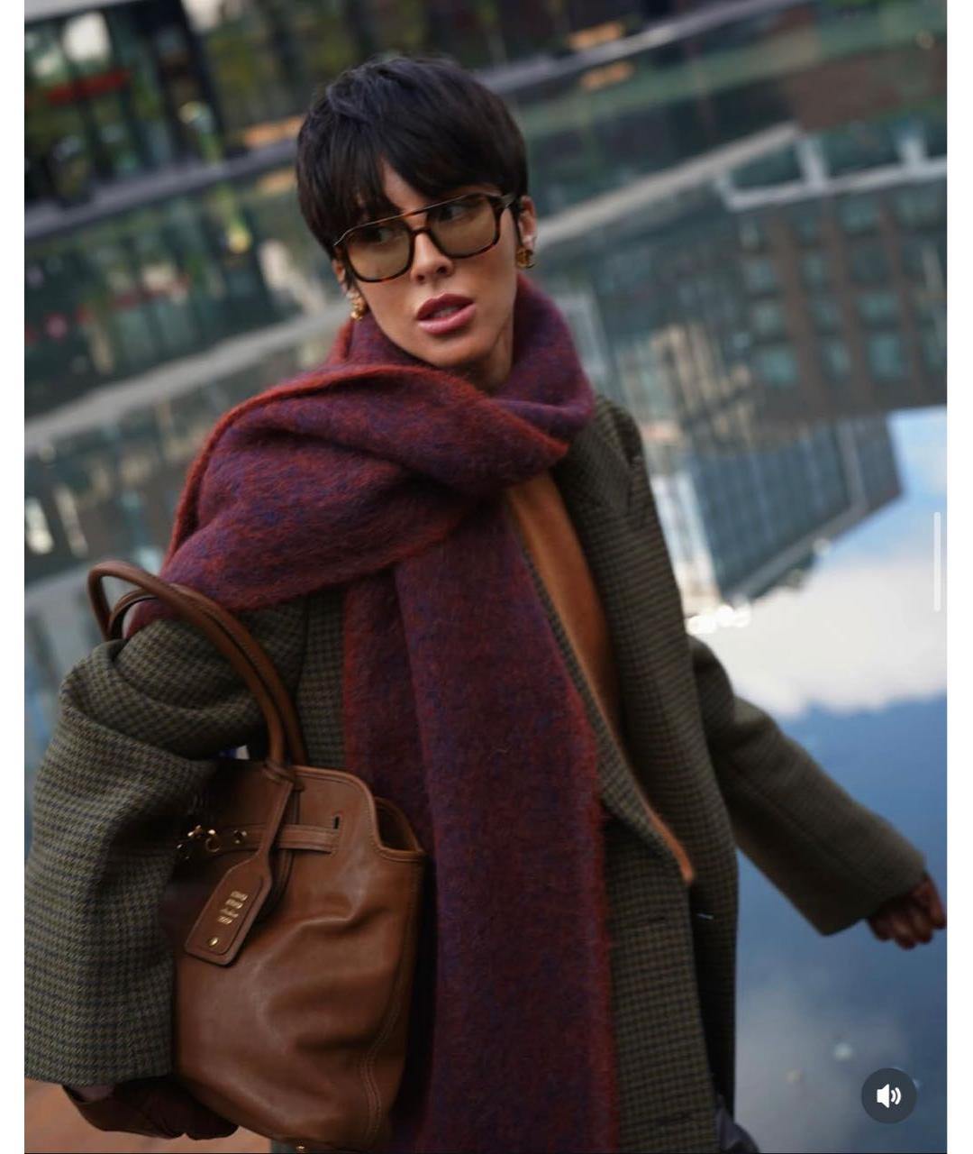 ACNE STUDIOS Бордовый шерстяной шарф, фото 5