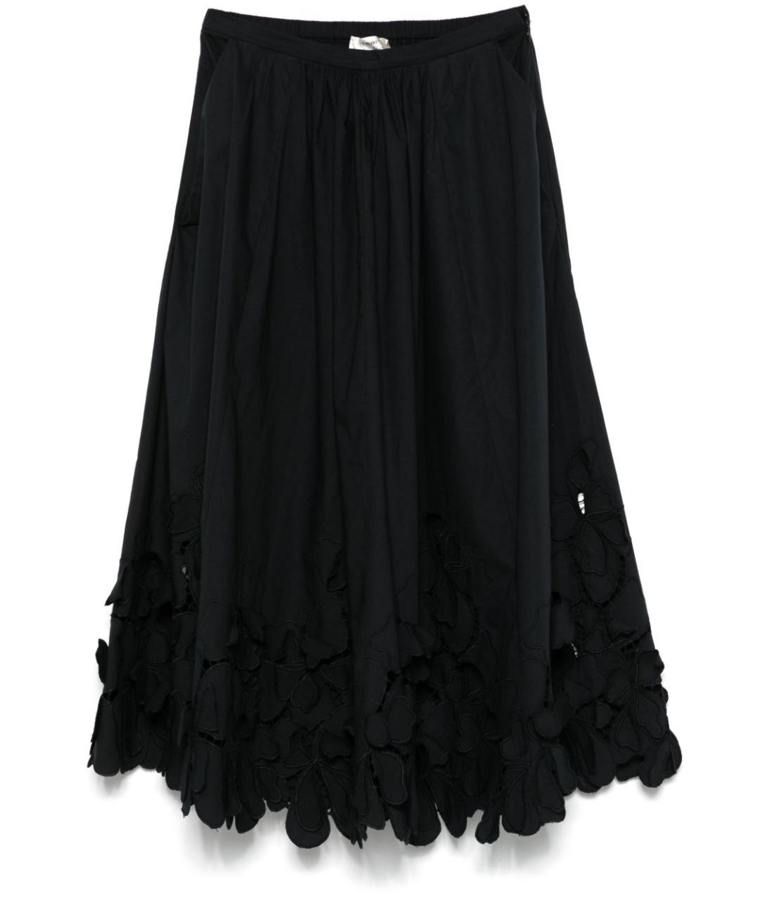 FORTE FORTE Черная хлопковая юбка миди, фото 1