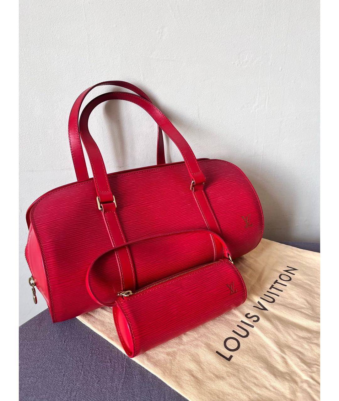 LOUIS VUITTON Красная кожаная сумка через плечо, фото 7