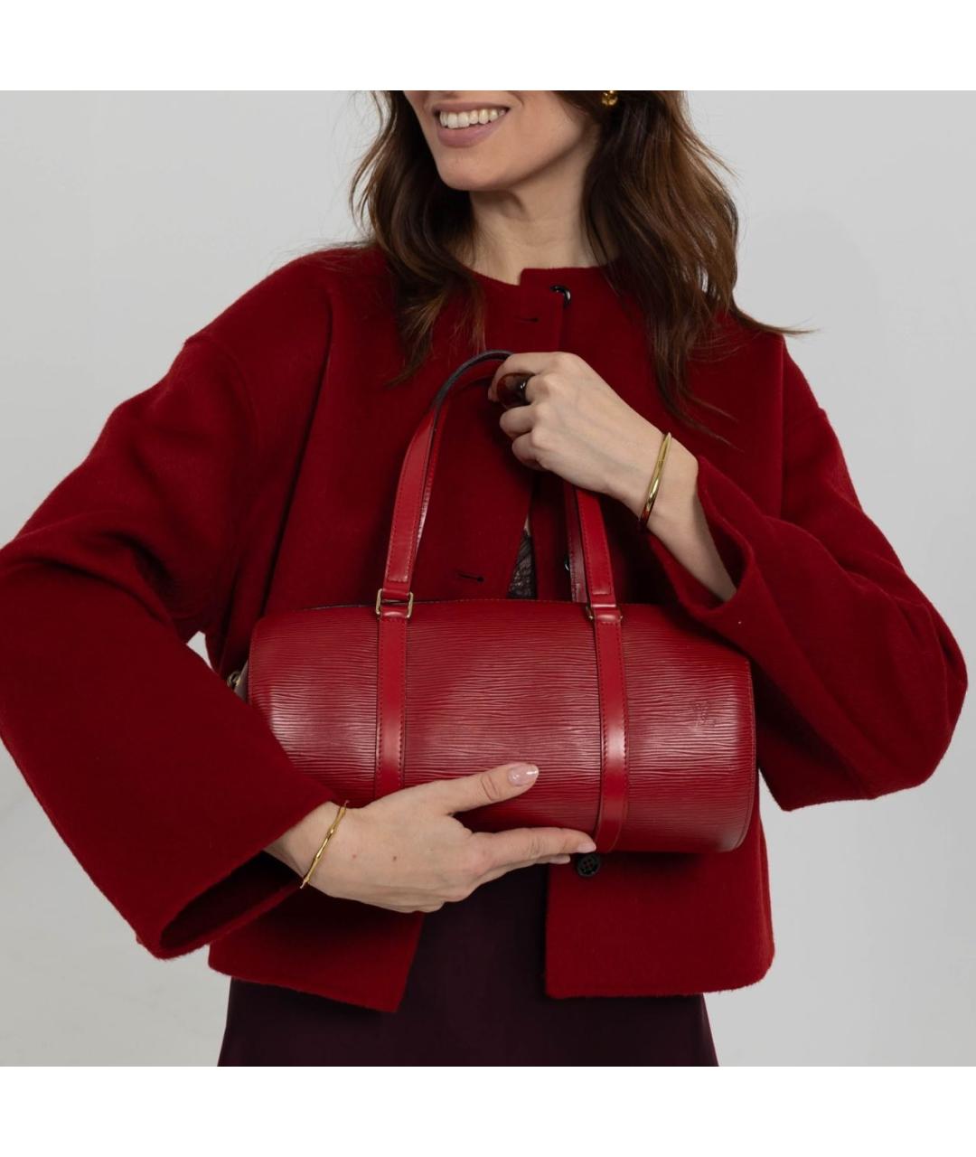 LOUIS VUITTON Красная кожаная сумка через плечо, фото 8