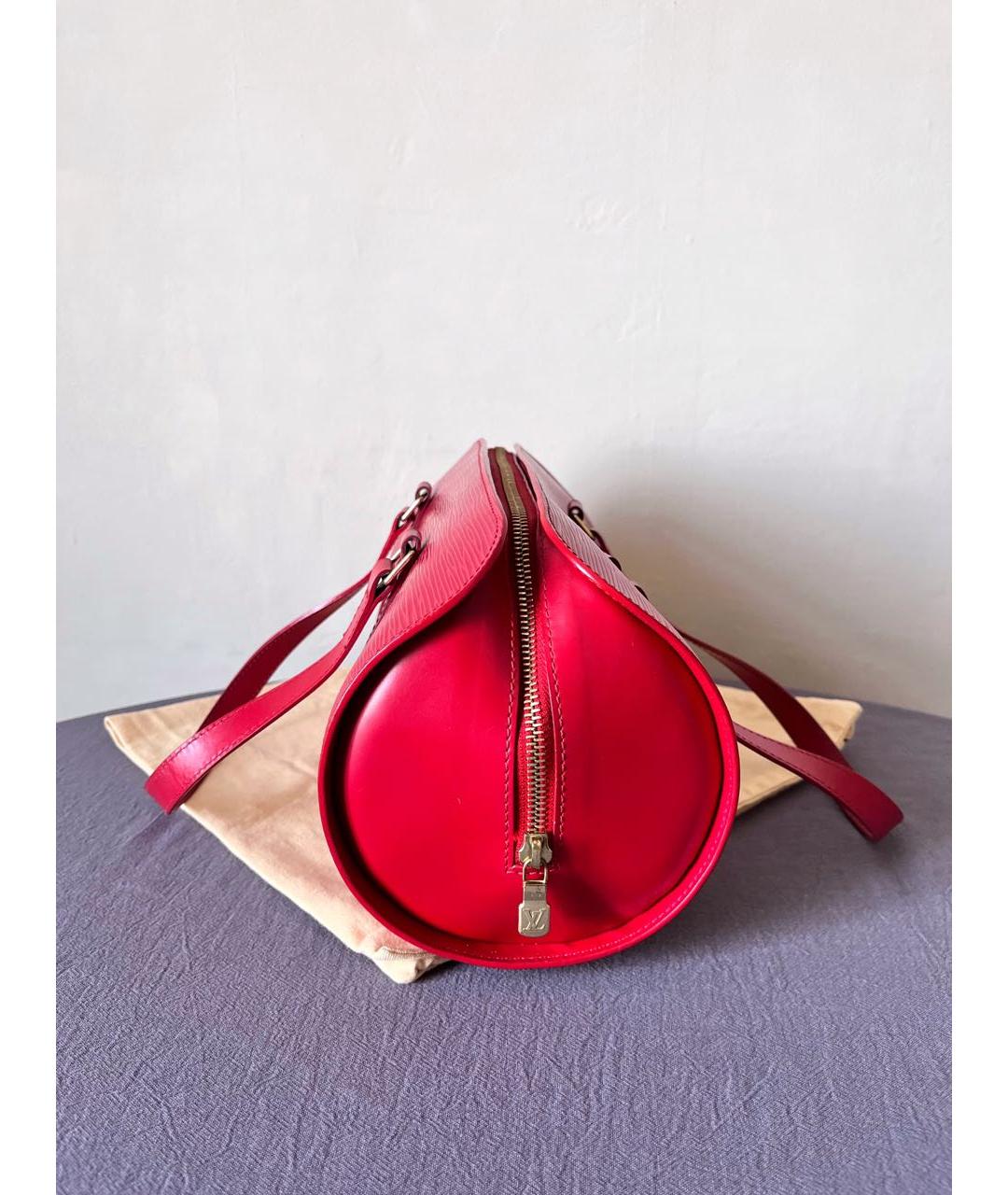 LOUIS VUITTON Красная кожаная сумка через плечо, фото 6