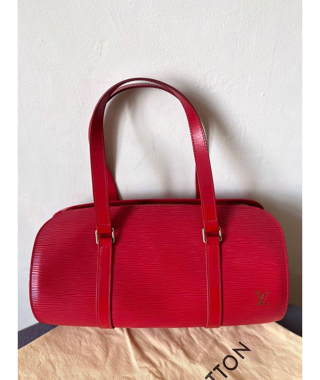 LOUIS VUITTON Красная кожаная сумка через плечо, фото 3