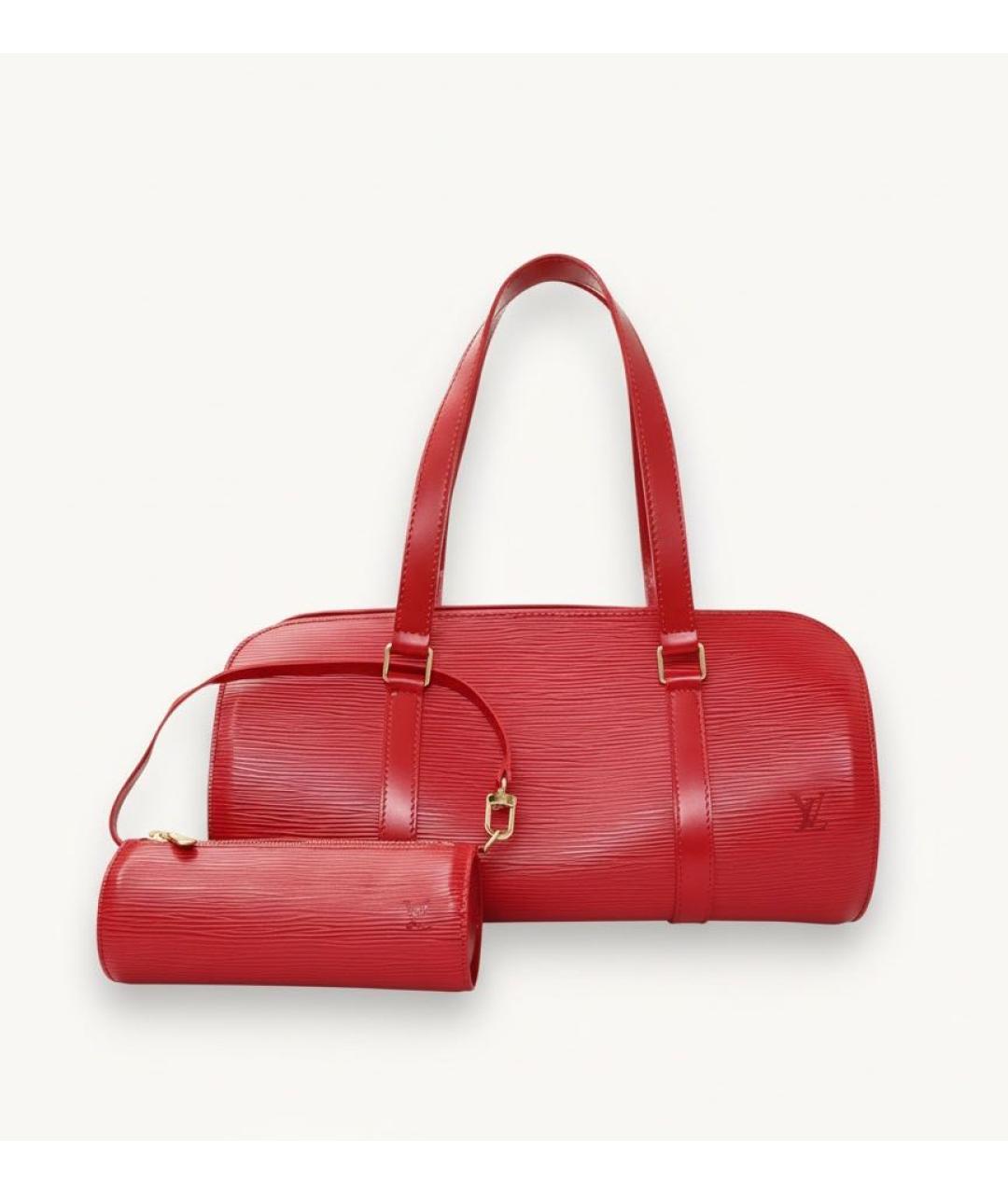 LOUIS VUITTON Красная кожаная сумка через плечо, фото 9