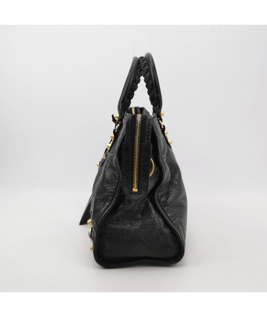 BALENCIAGA Черная кожаная сумка с короткими ручками, фото 2