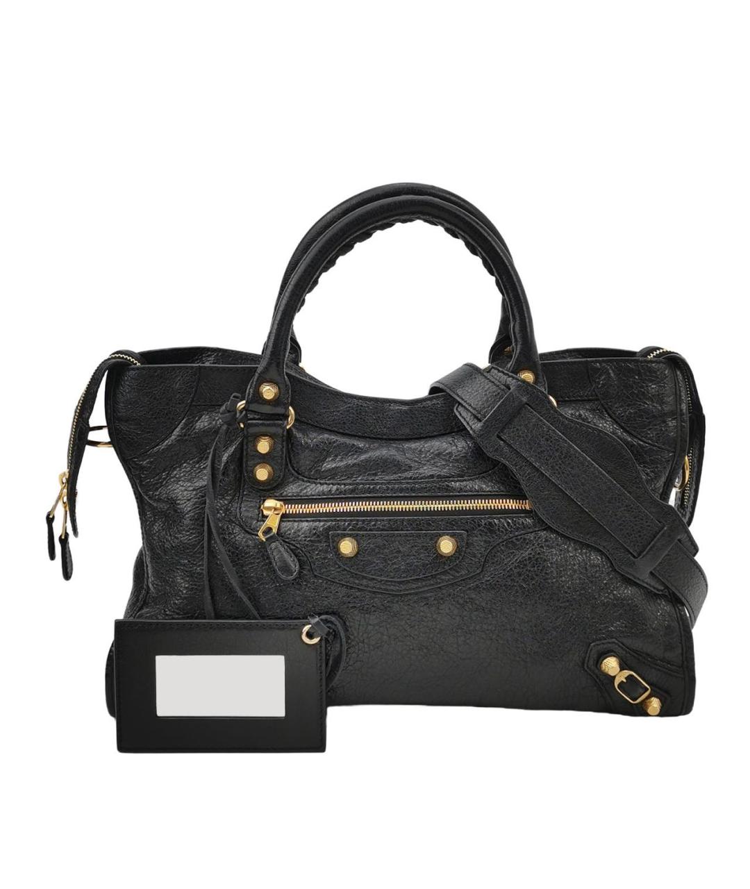 BALENCIAGA Черная кожаная сумка с короткими ручками, фото 1