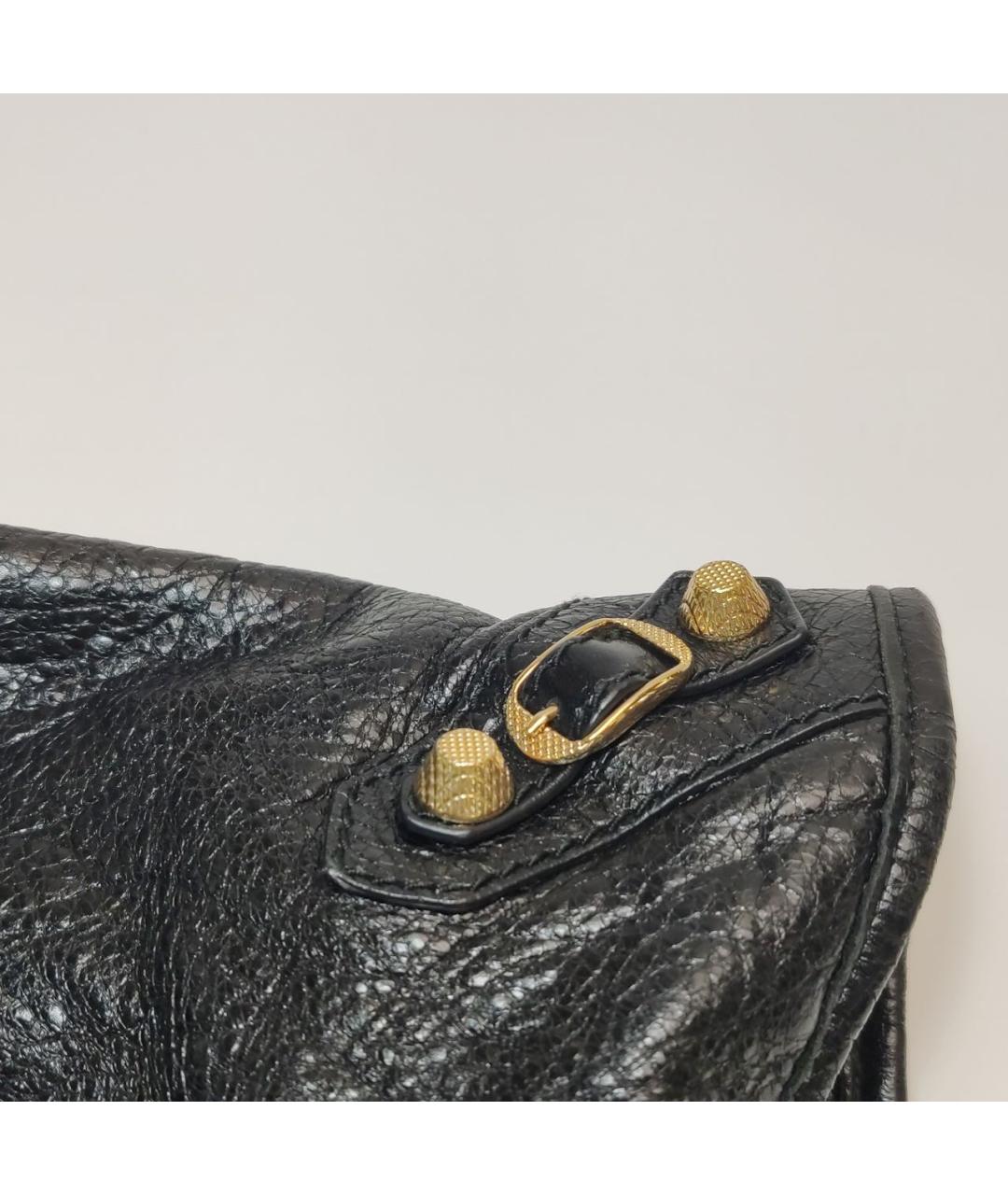 BALENCIAGA Черная кожаная сумка с короткими ручками, фото 7