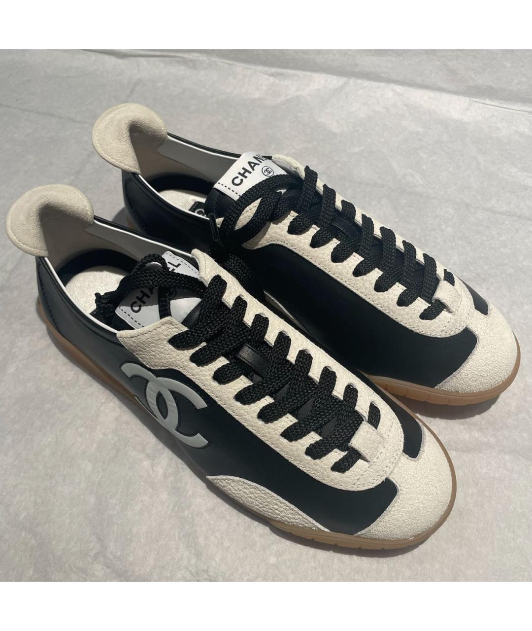 CHANEL Черные кожаные кеды, фото 8