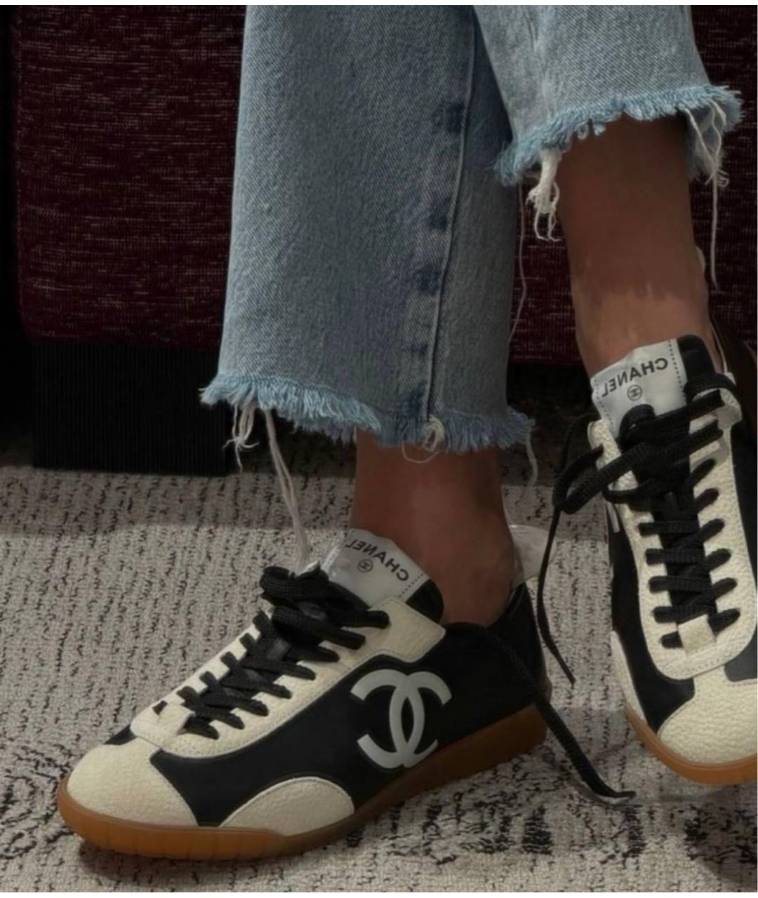 CHANEL Черные кожаные кеды, фото 6