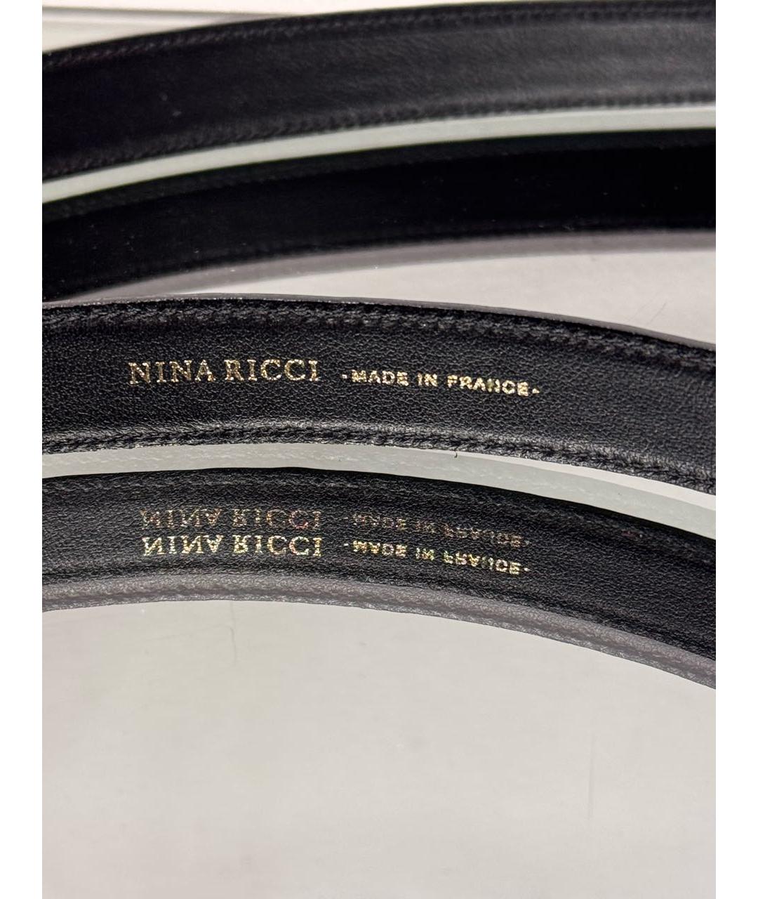 NINA RICCI Черный ремень из лакированной кожи, фото 4