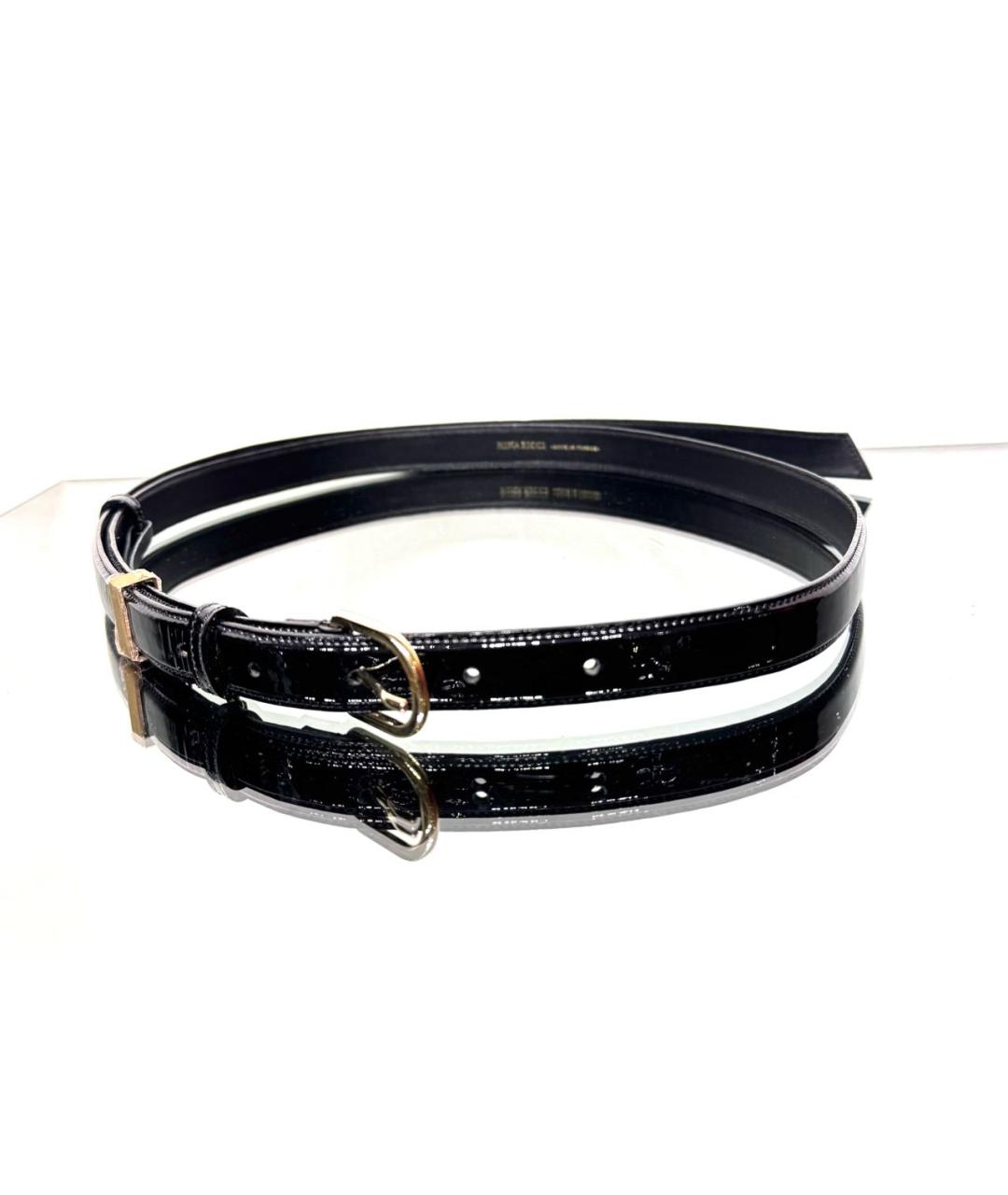 NINA RICCI Черный ремень из лакированной кожи, фото 6