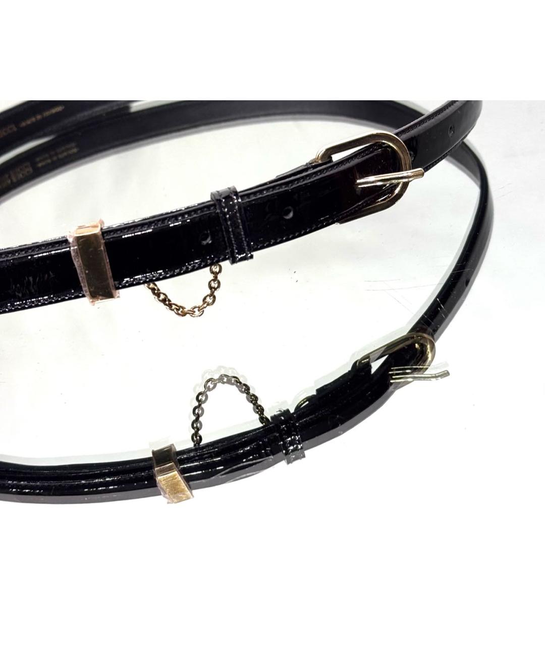 NINA RICCI Черный ремень из лакированной кожи, фото 2