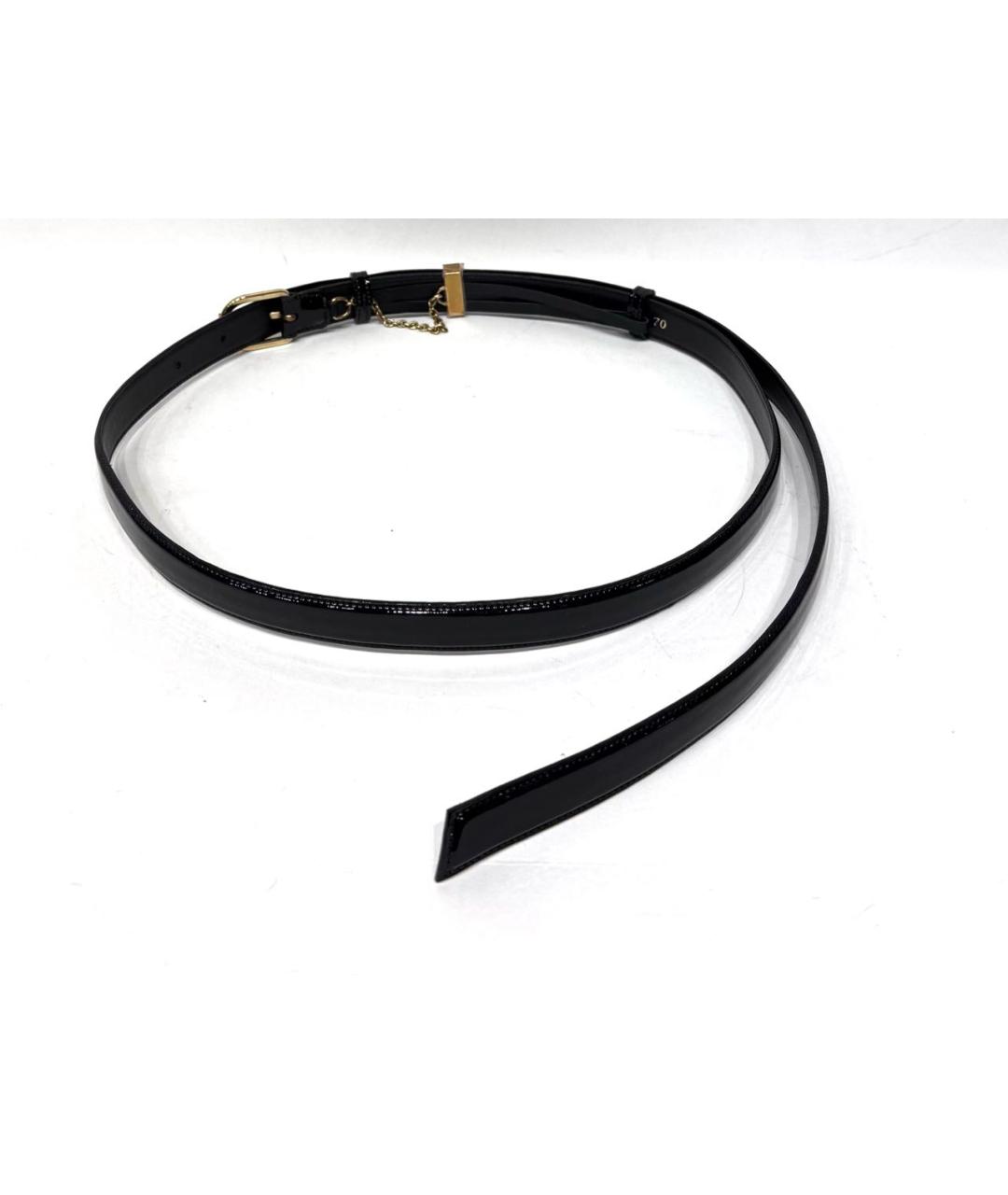 NINA RICCI Черный ремень из лакированной кожи, фото 3