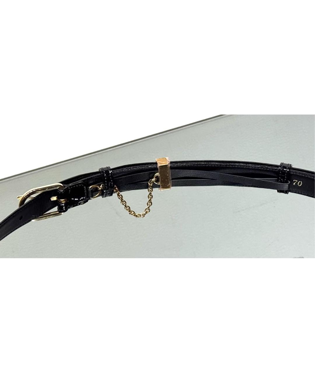 NINA RICCI Черный ремень из лакированной кожи, фото 5