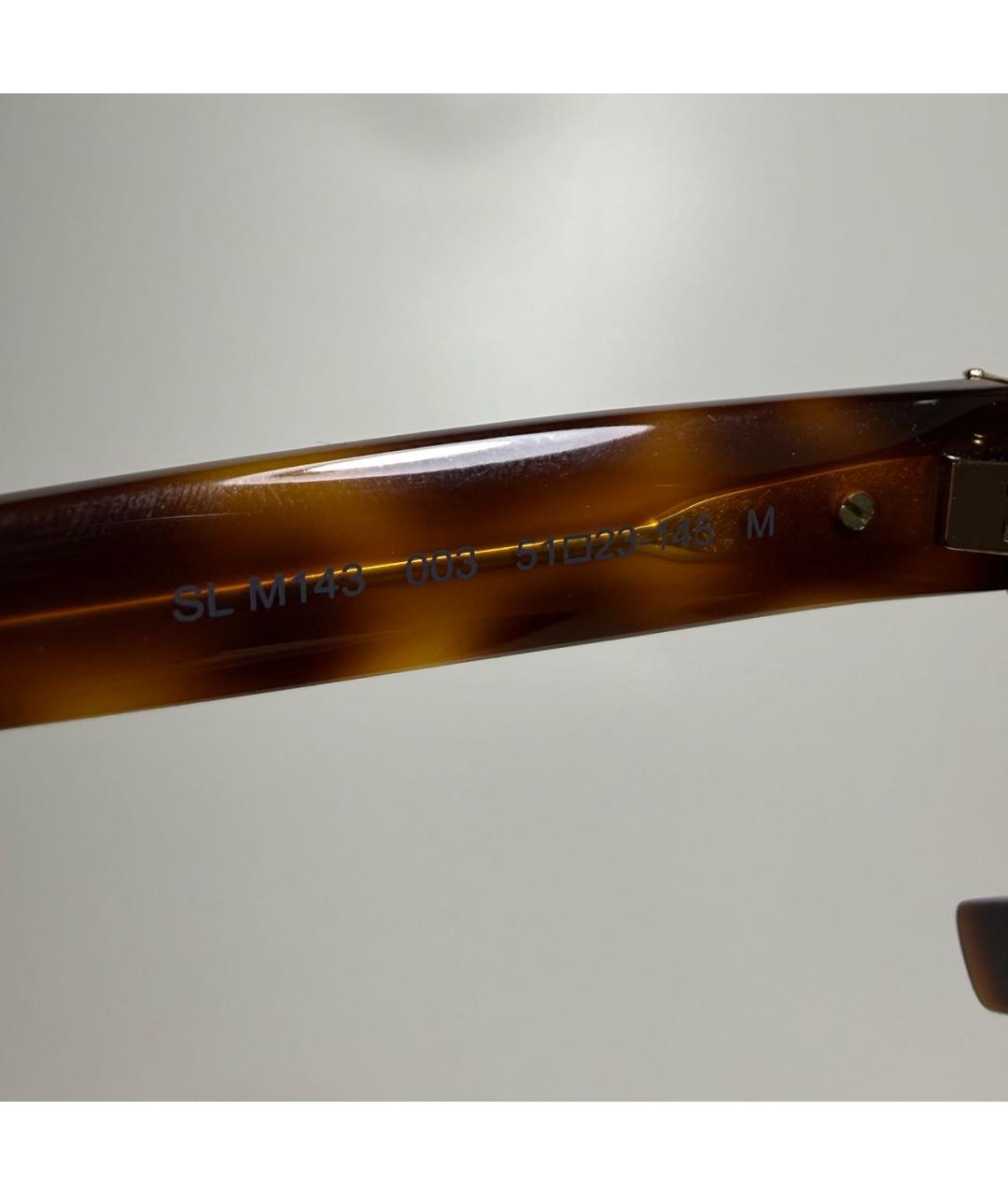 SAINT LAURENT Коричневые пластиковые солнцезащитные очки, фото 4