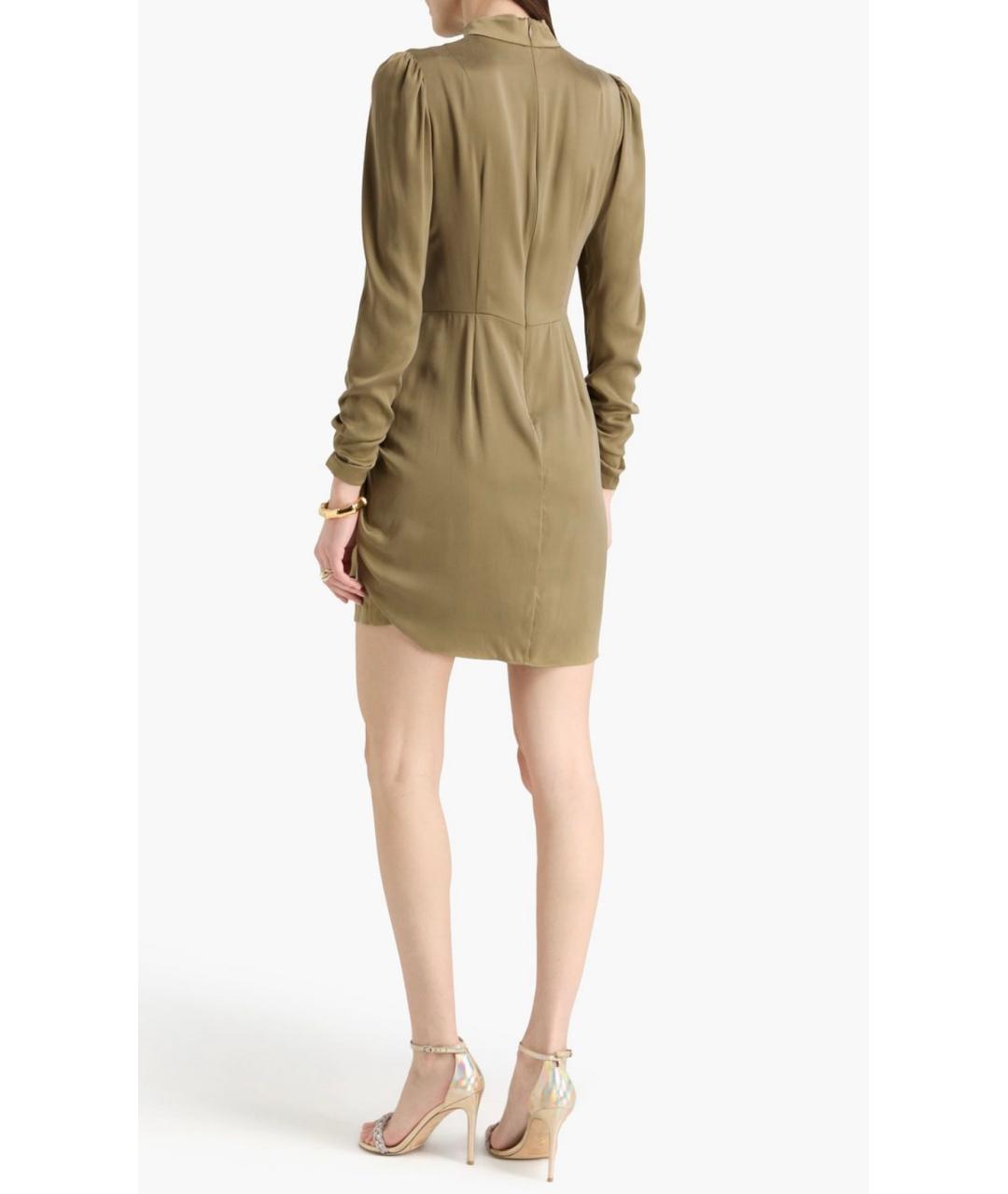 ZIMMERMANN Хаки шелковое коктейльное платье, фото 3