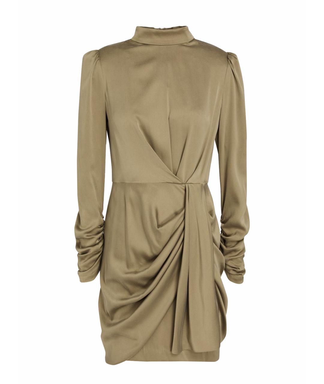 ZIMMERMANN Хаки шелковое коктейльное платье, фото 1