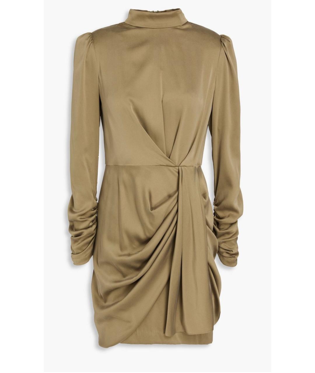 ZIMMERMANN Хаки шелковое коктейльное платье, фото 4