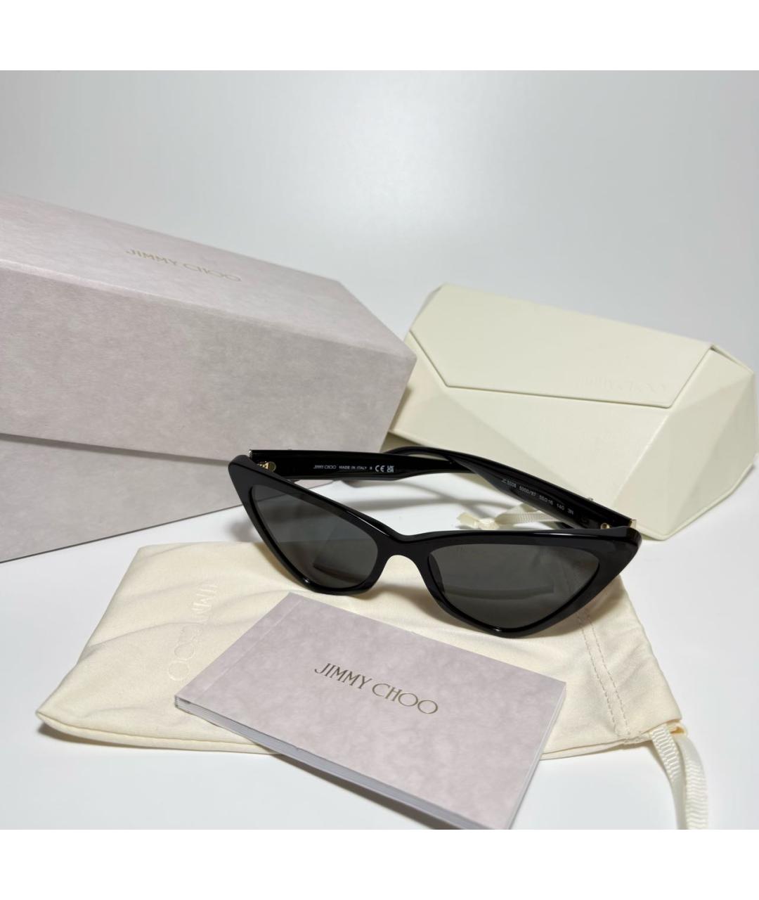 JIMMY CHOO Черные пластиковые солнцезащитные очки, фото 4