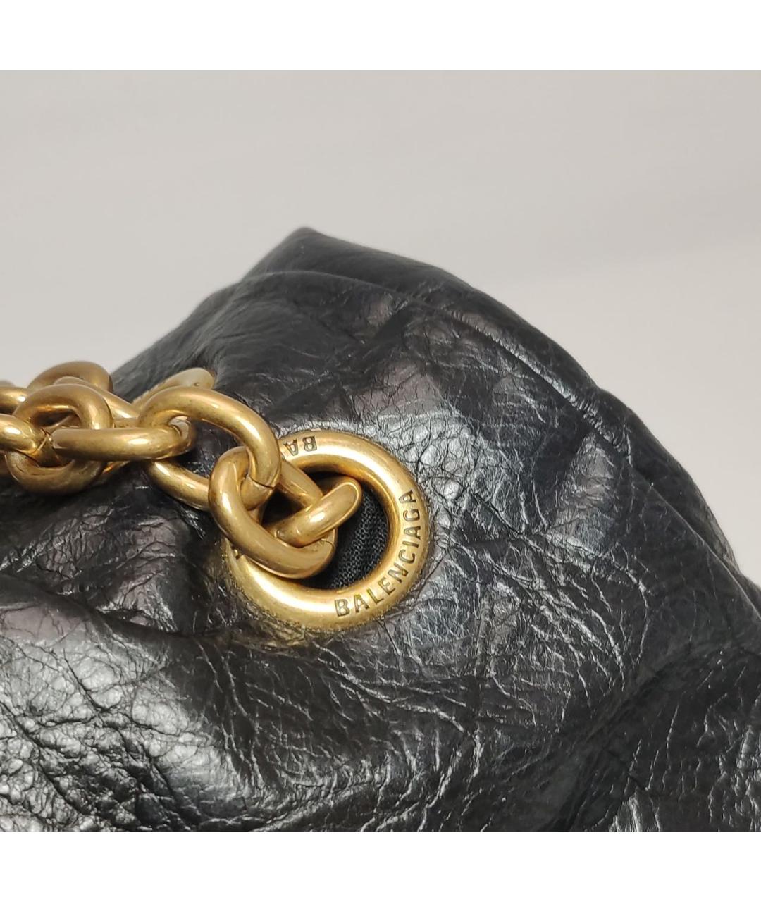 BALENCIAGA Черная кожаная сумка через плечо, фото 6