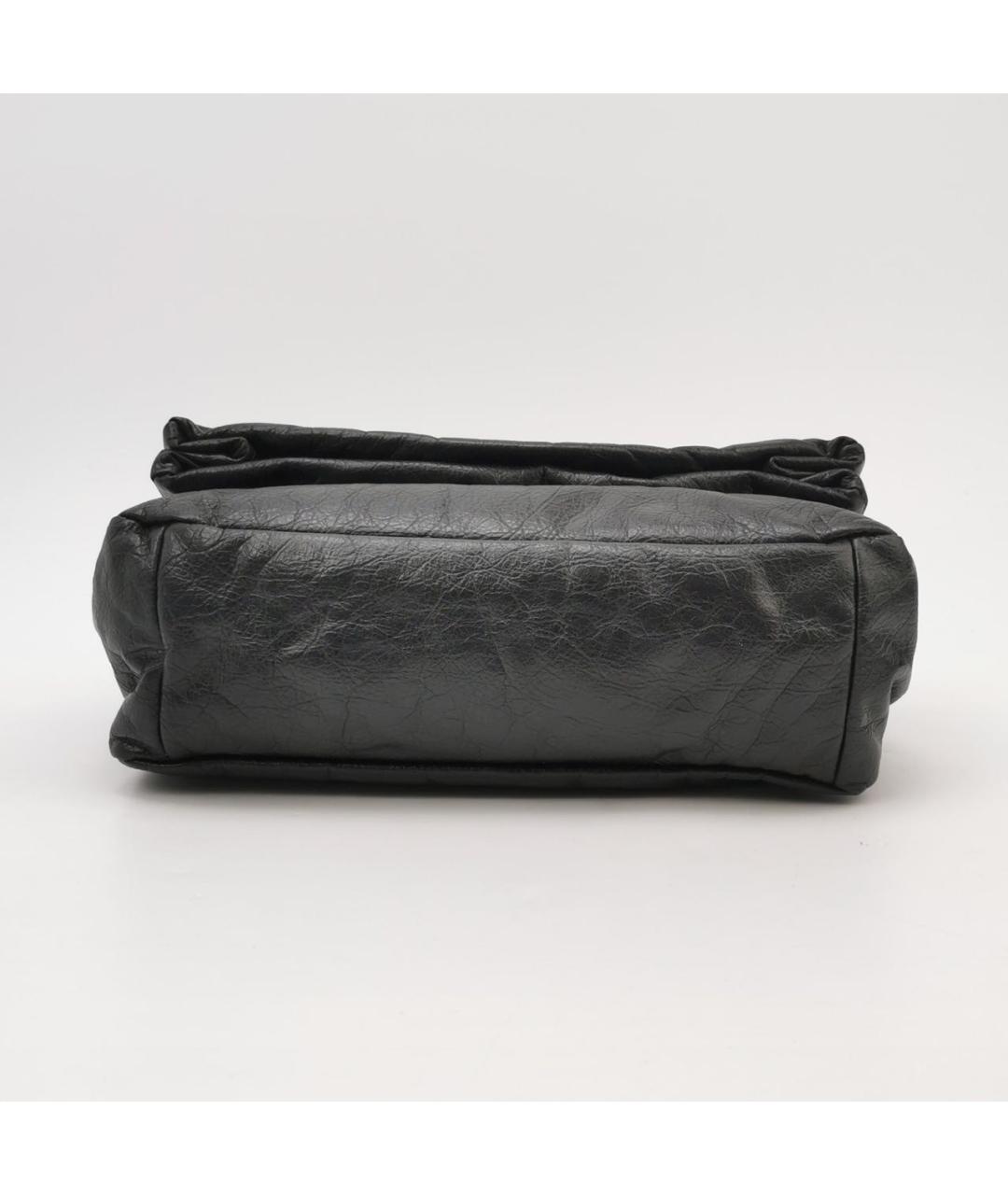 BALENCIAGA Черная кожаная сумка через плечо, фото 4