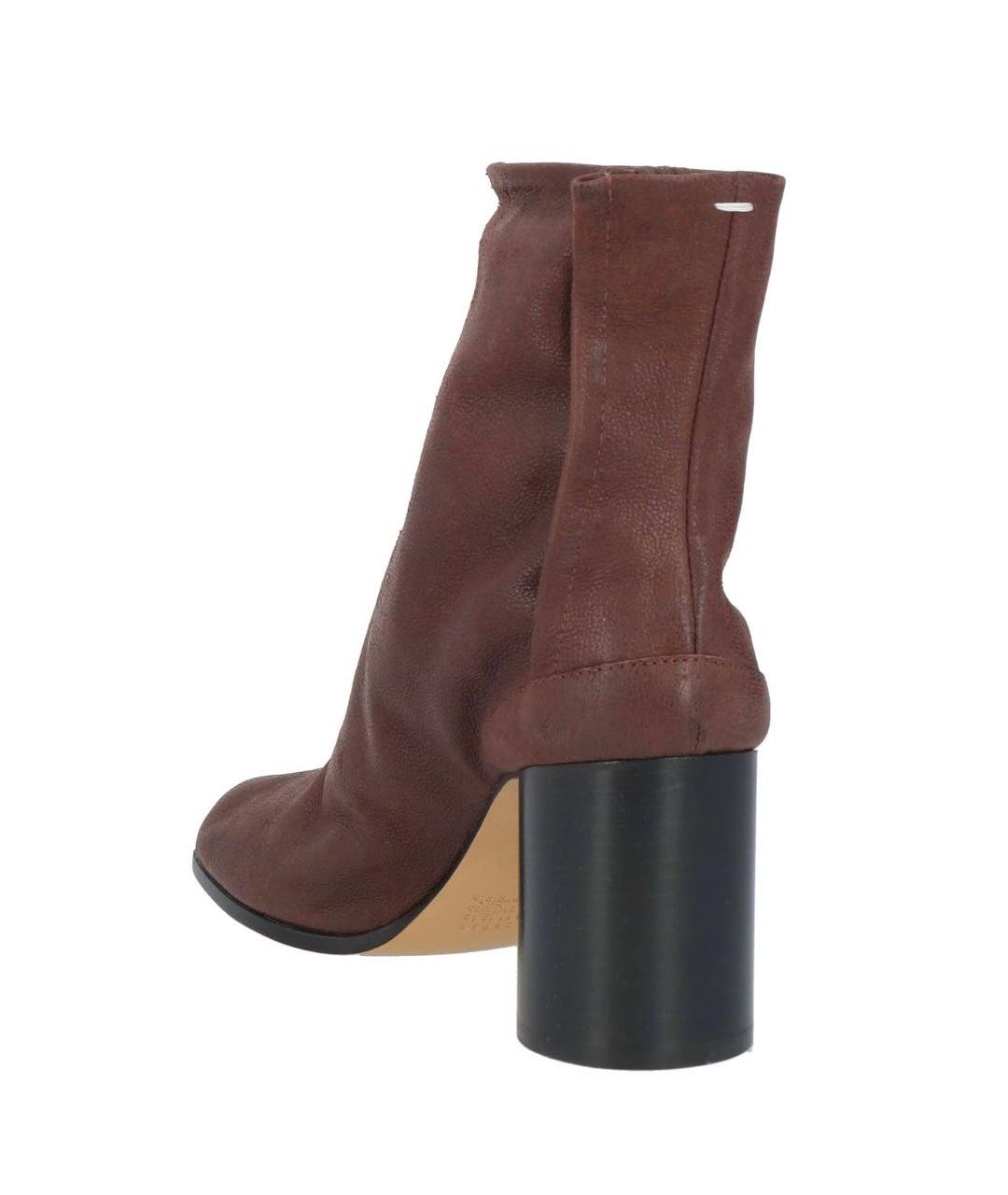 MAISON MARGIELA Коричневые кожаные ботильоны, фото 4