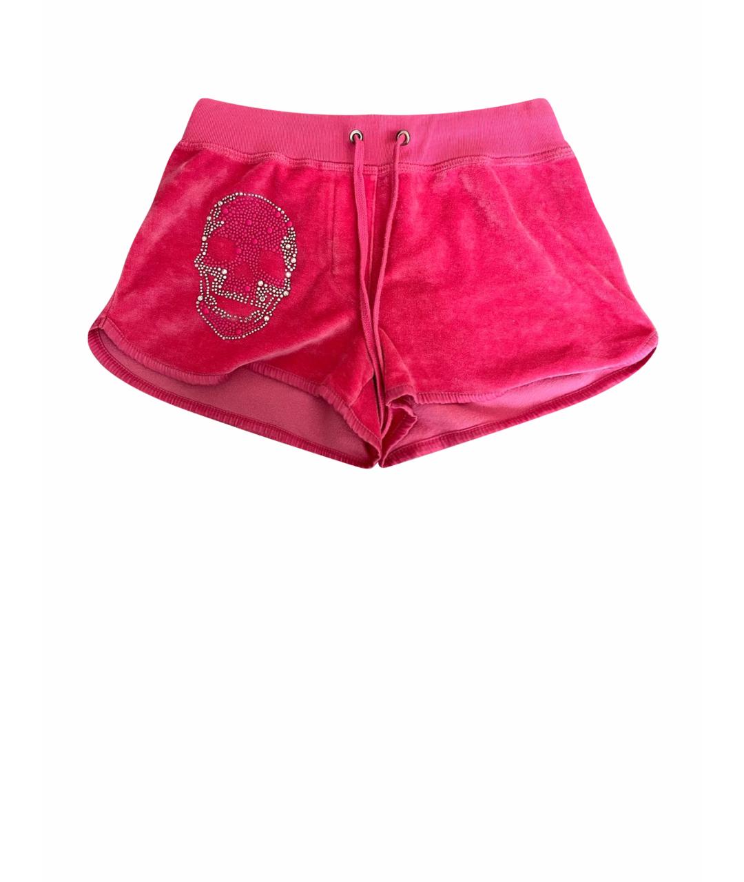 PHILIPP PLEIN Розовые велюровые шорты, фото 1