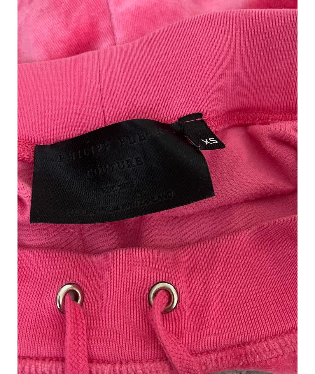 PHILIPP PLEIN Розовые велюровые шорты, фото 3