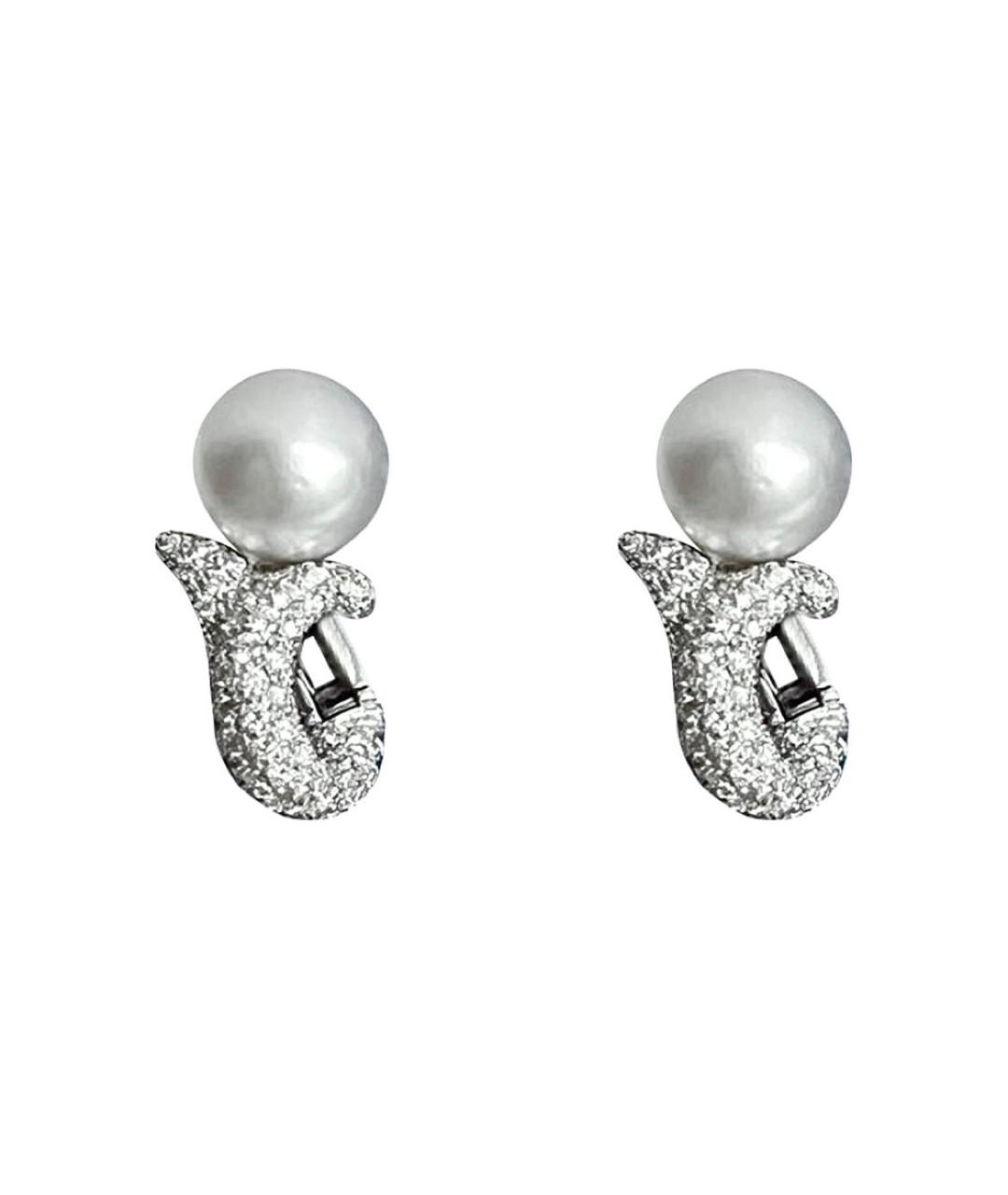 Mikimoto Белые серьги из белого золота, фото 1