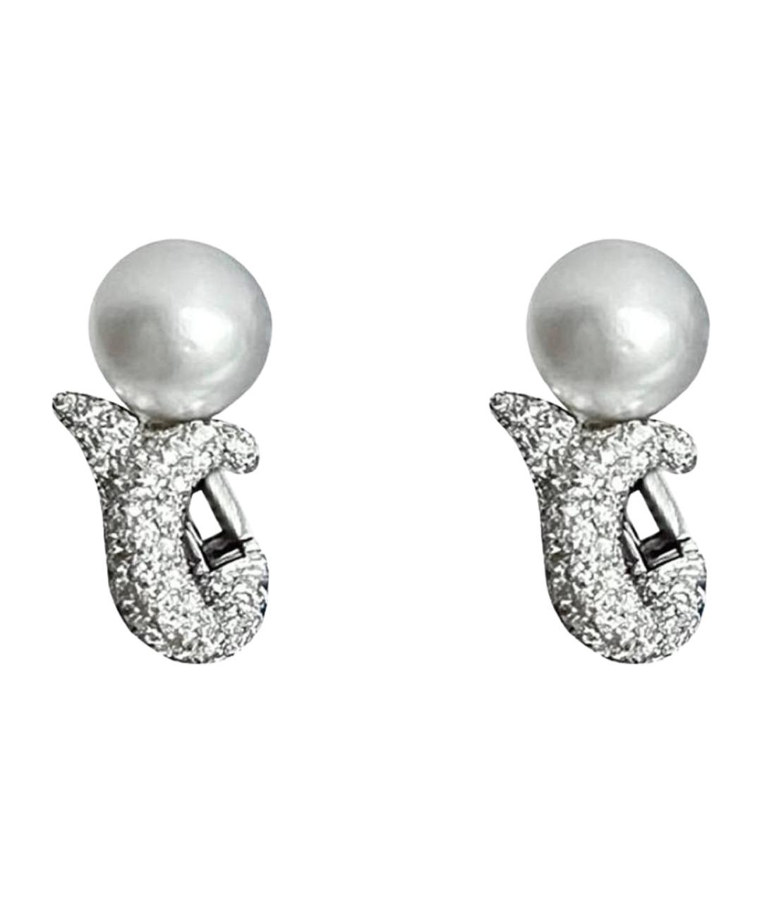 Mikimoto Белые серьги из белого золота, фото 1