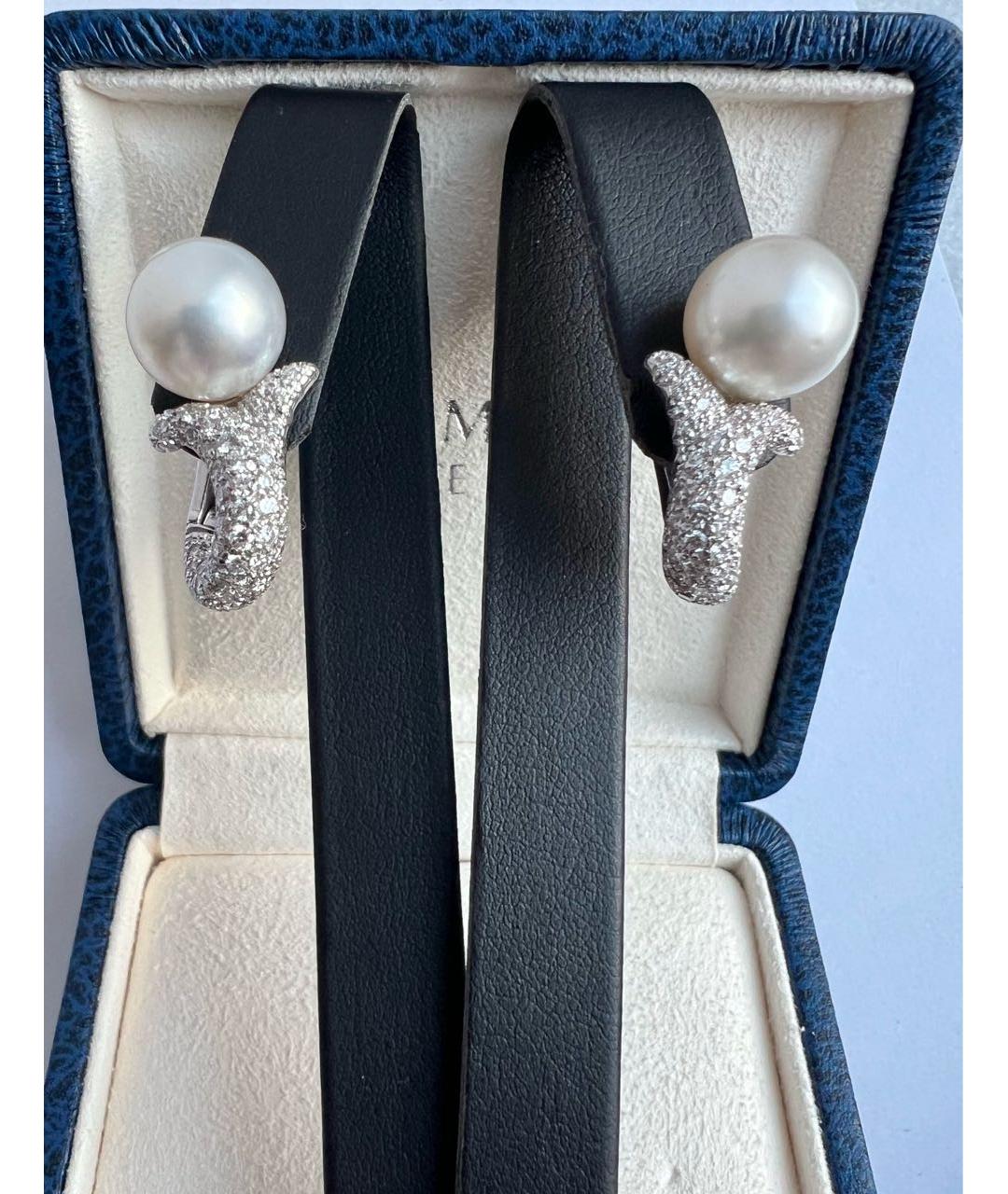 Mikimoto Белые серьги из белого золота, фото 2