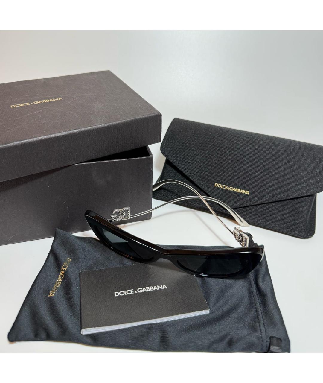 DOLCE&GABBANA Черные металлические солнцезащитные очки, фото 5