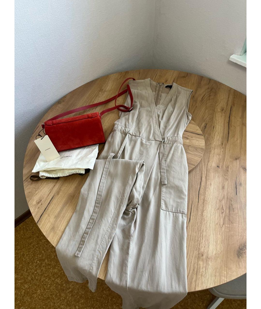 BCBG MAXAZRIA Бежевый комбинезон, фото 8