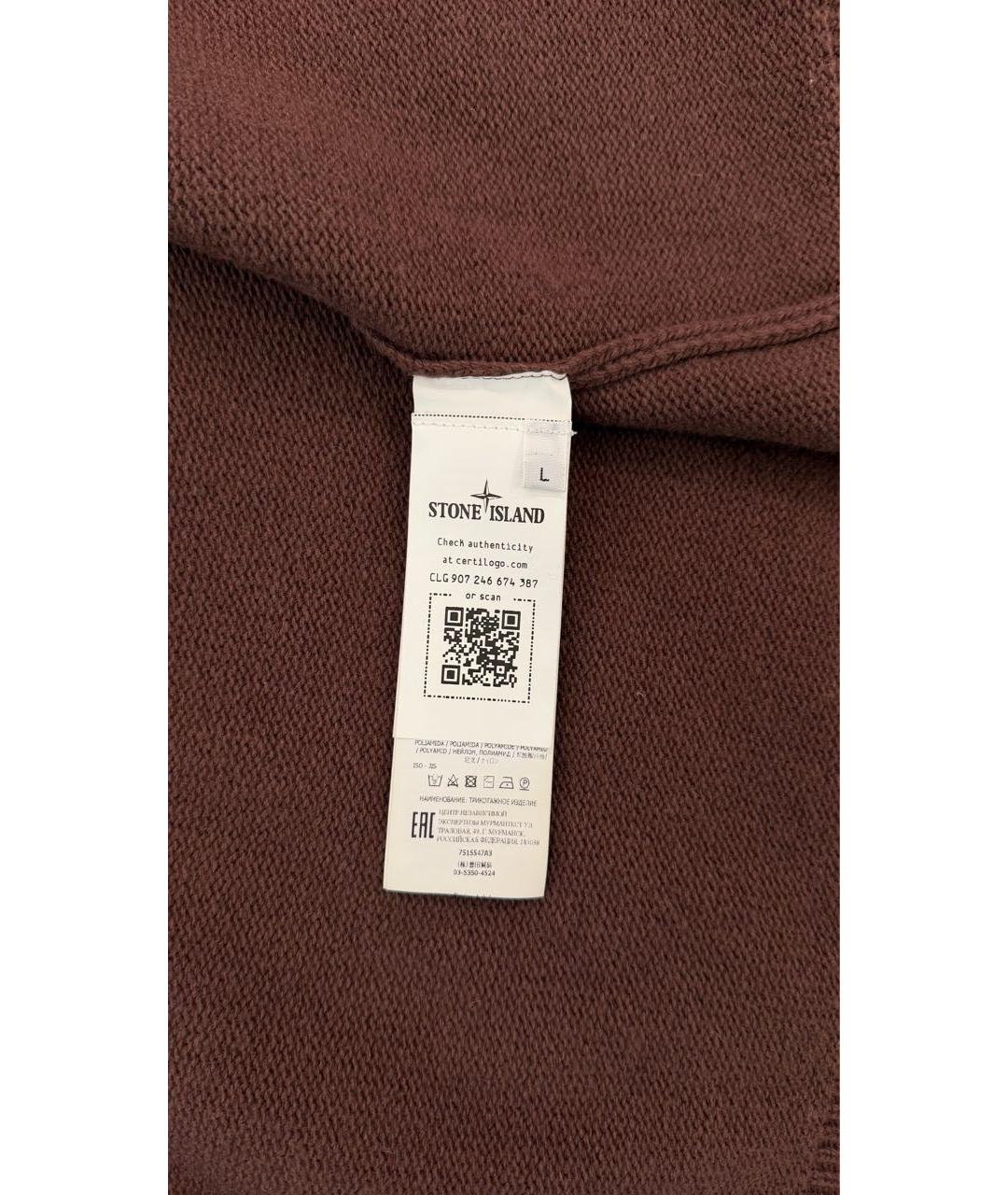 STONE ISLAND Коричневый шерстяной кардиган, фото 4